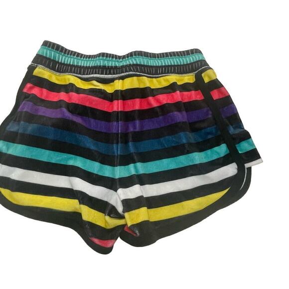 Abercrombie Kids Size 9/10 Velour Rainbow Stripe Running Shorts Velvet - Picture 2 of 4